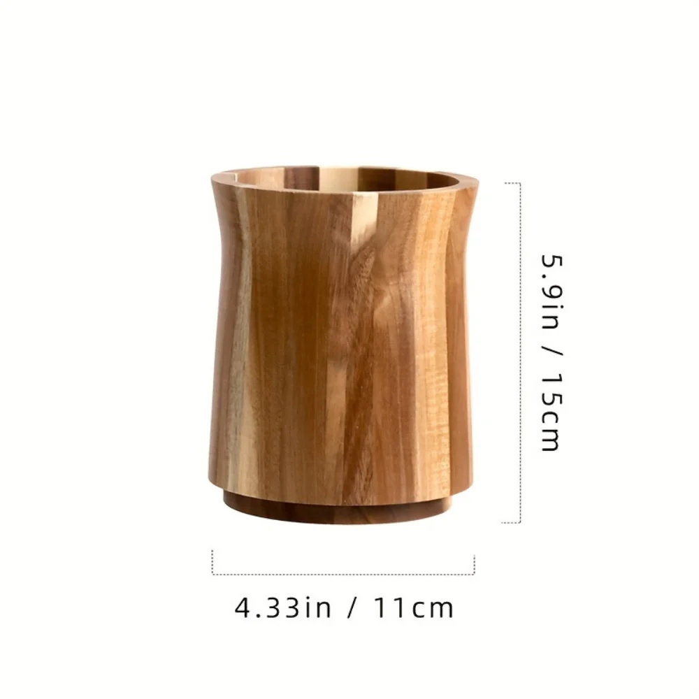 Elegant Acacia Wood Rotating Utensil Holder - Image 7
