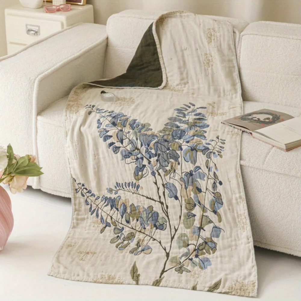 Elegant Floral Print Bath Towel Blanket - Image 6