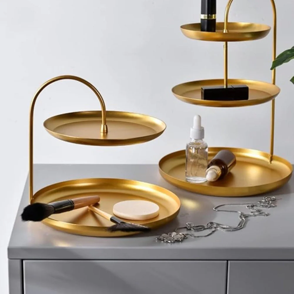 Elegant Gold Storage Organizer Stand - Image 2