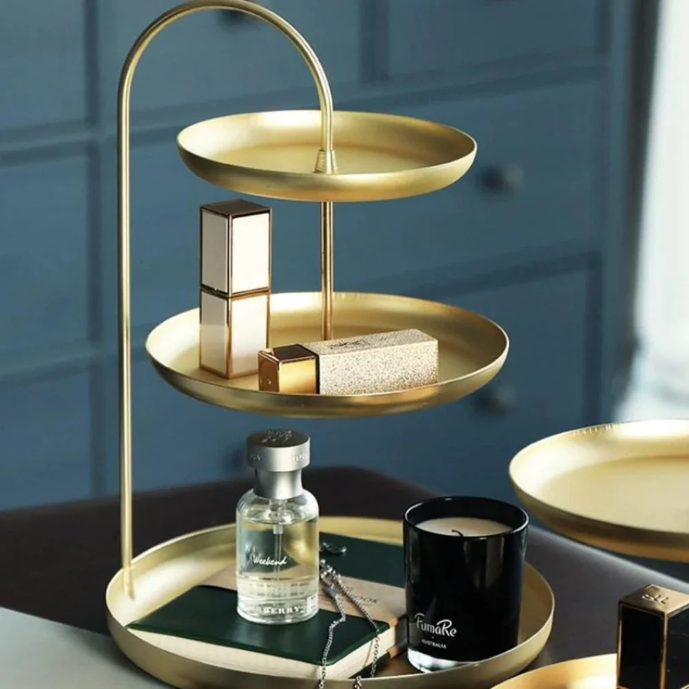 Elegant Gold Storage Organizer Stand - Image 3