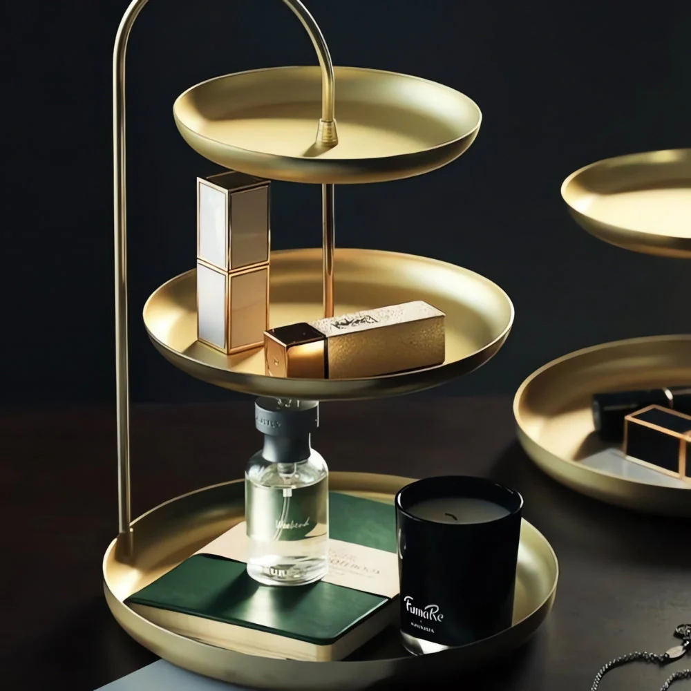 Elegant Gold Storage Organizer Stand - Image 5