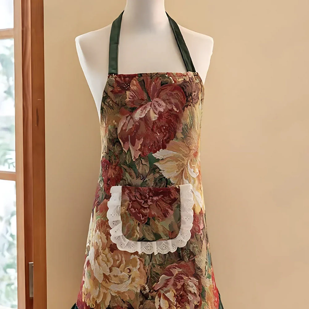 Elegant Oil-Proof Floral Apron - Image 4