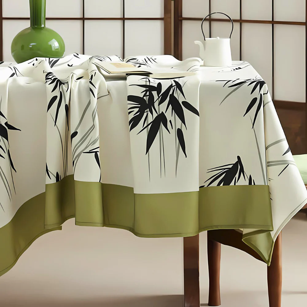 Elegant Pastoral Bamboo Zen Tablecloth - Image 3