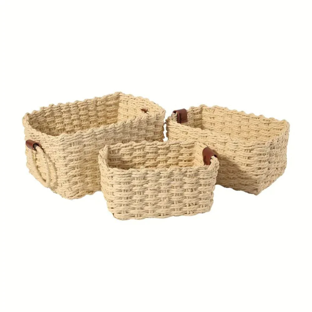 Elegant Rattan Weave Basket Set - Image 11