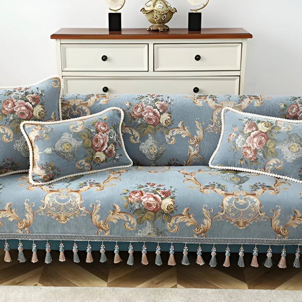 Elise Chenille Beaded Edge Cushion Cover - Image 8