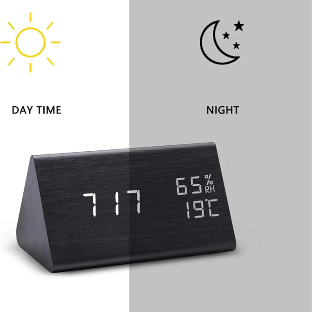 Elora Wooden LED Alarm Clock Digital Display - Image 10