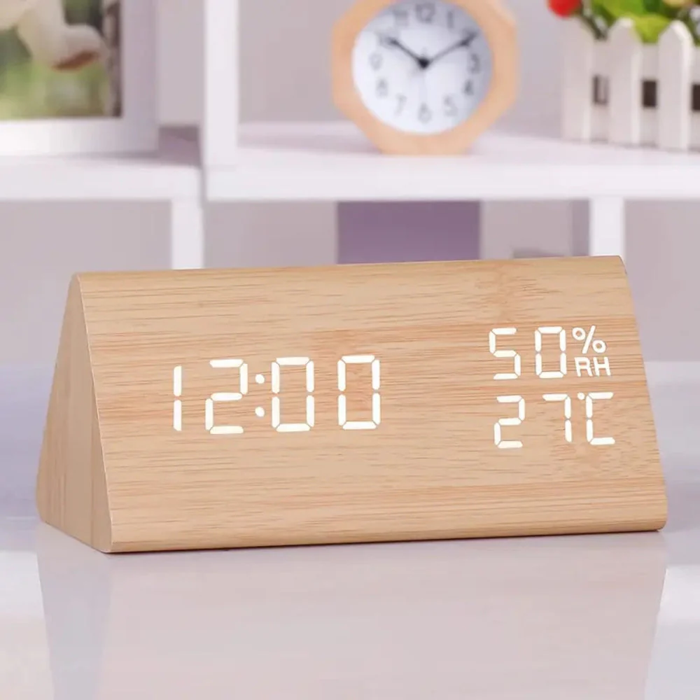 Elora Wooden LED Alarm Clock Digital Display - Image 11