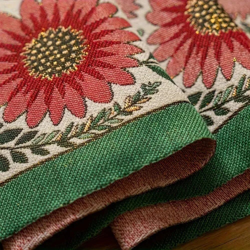 Embroidered Floral Tassel Table Runner - Image 7