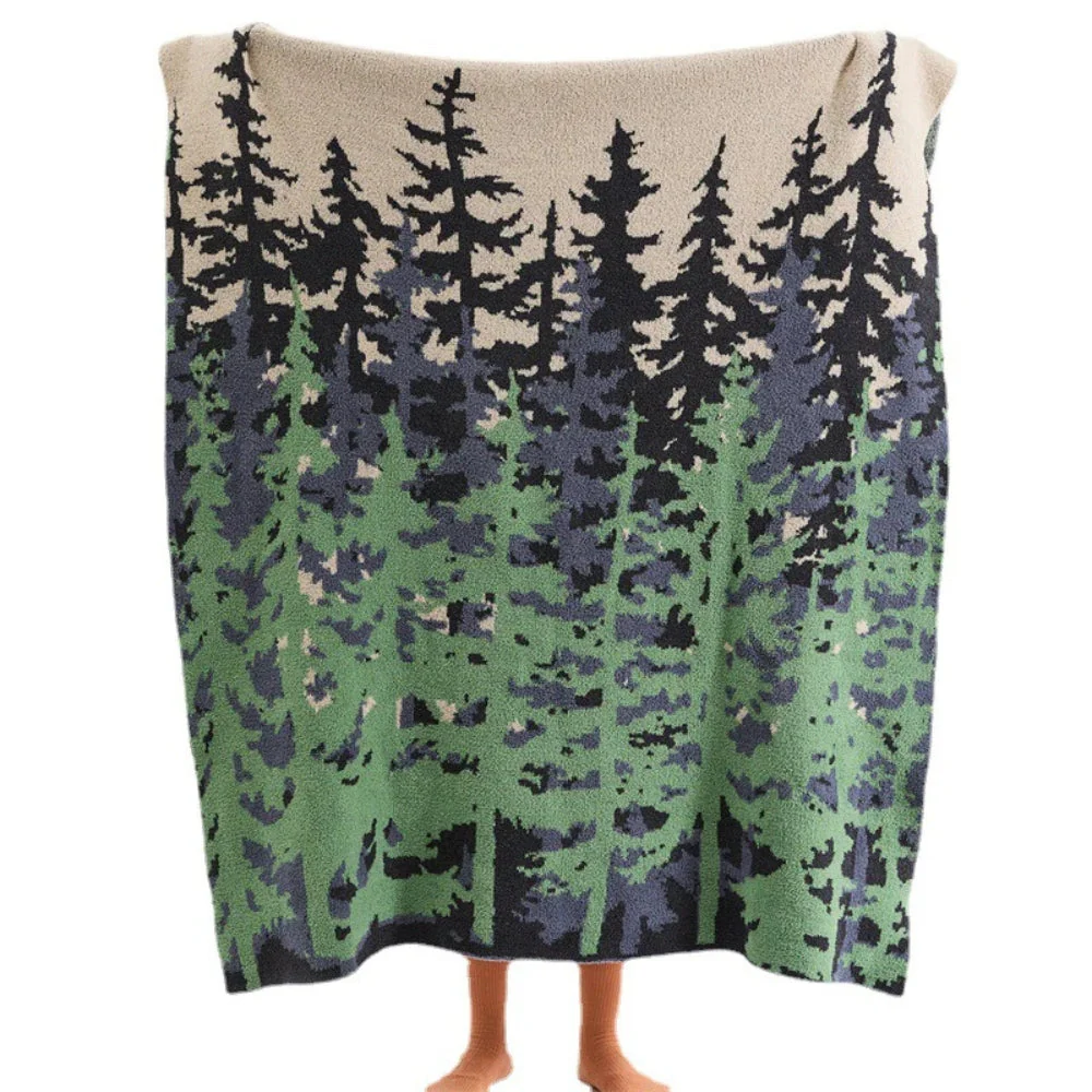 Emeraude Forest Soft Knitted Throw Blanket - Image 5