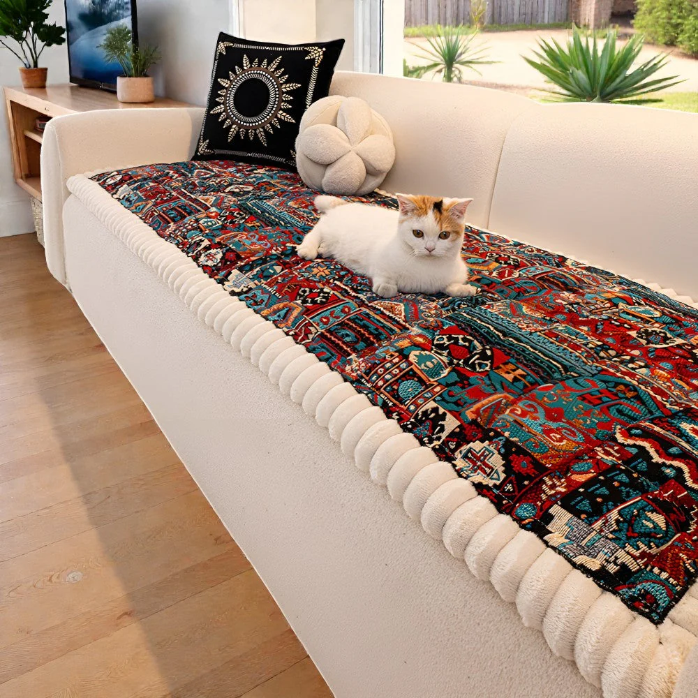 Ethnic Style Quilted Non Slip Couch Cover - Image 4