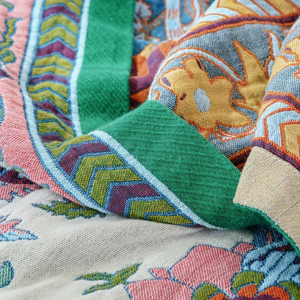 European Floral Reversible Blanket | 100% Cotton Blanket - Image 5