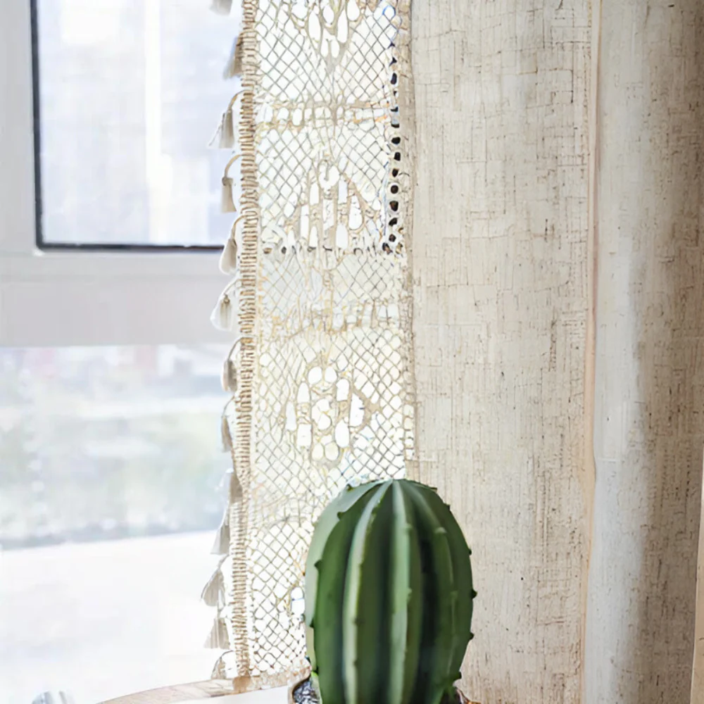 Farmhouse Chic Linen Geometric Curtain - Image 7