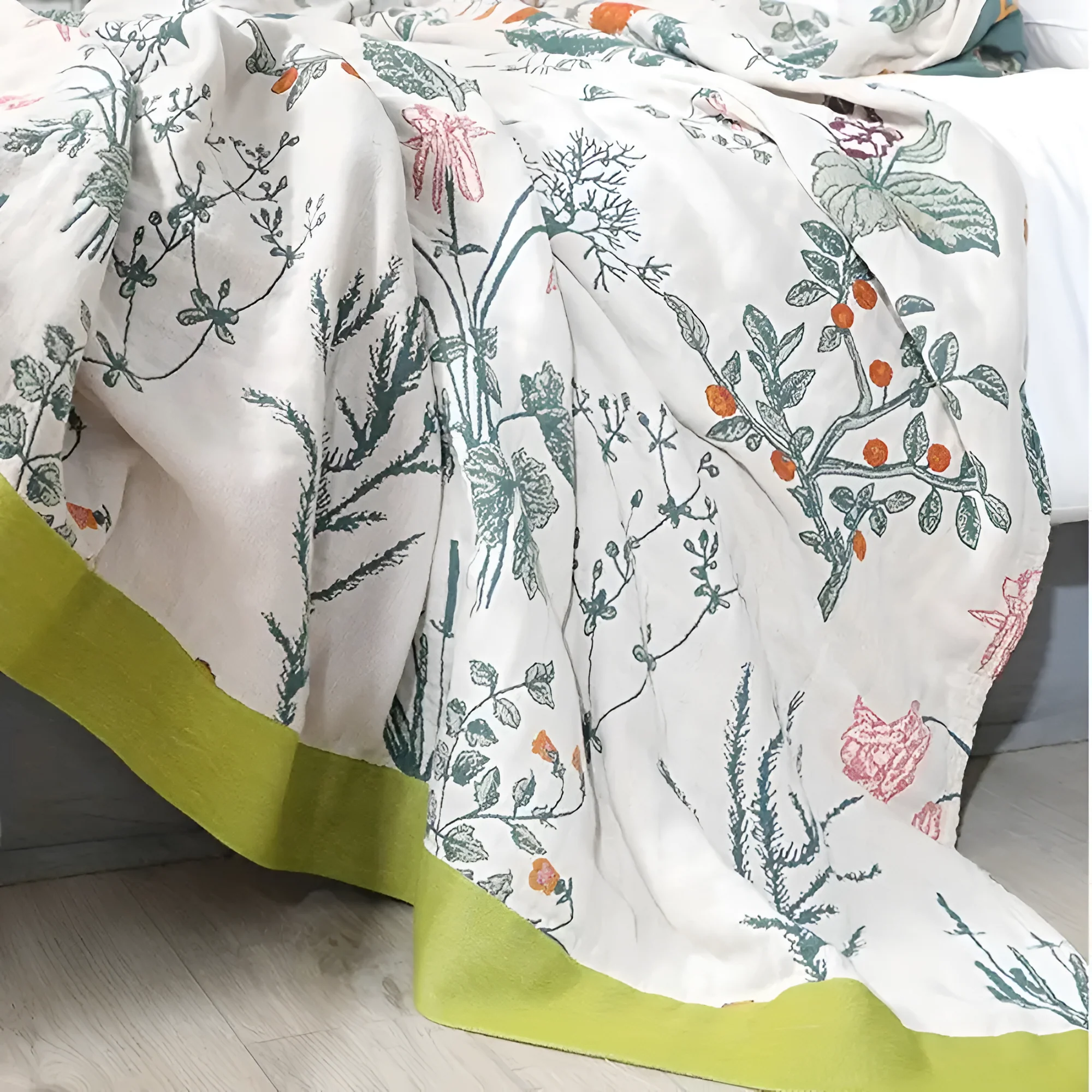 Farmhouse Floral Cotton Gauze Blanket - Image 2