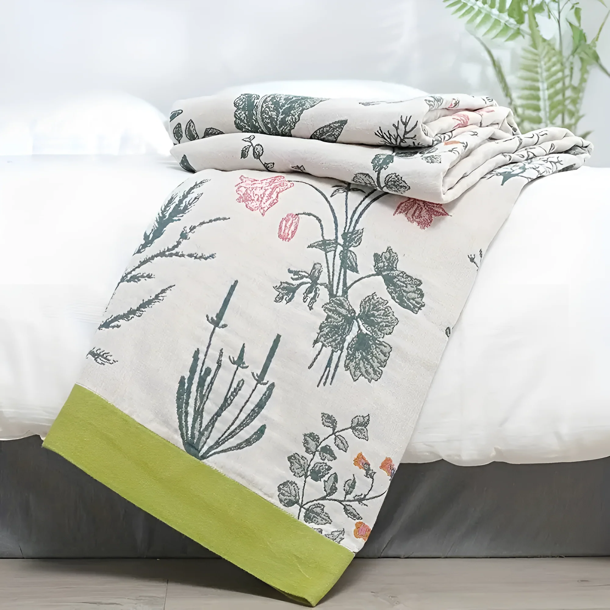 Farmhouse Floral Cotton Gauze Blanket - Image 5