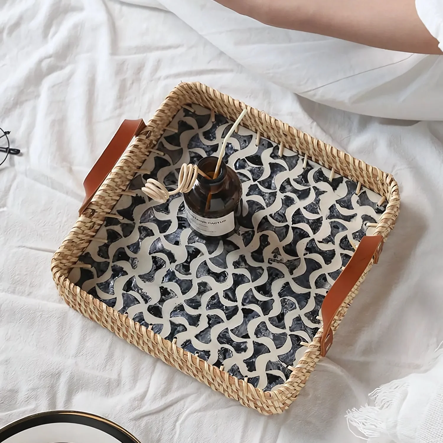Farmhouse Rattan Tray in Assorted Patterns - Image 6