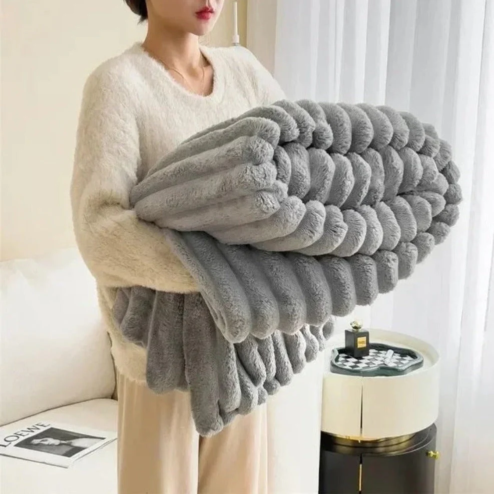 Plush Stripped Throw Blanket™️ - Image 9