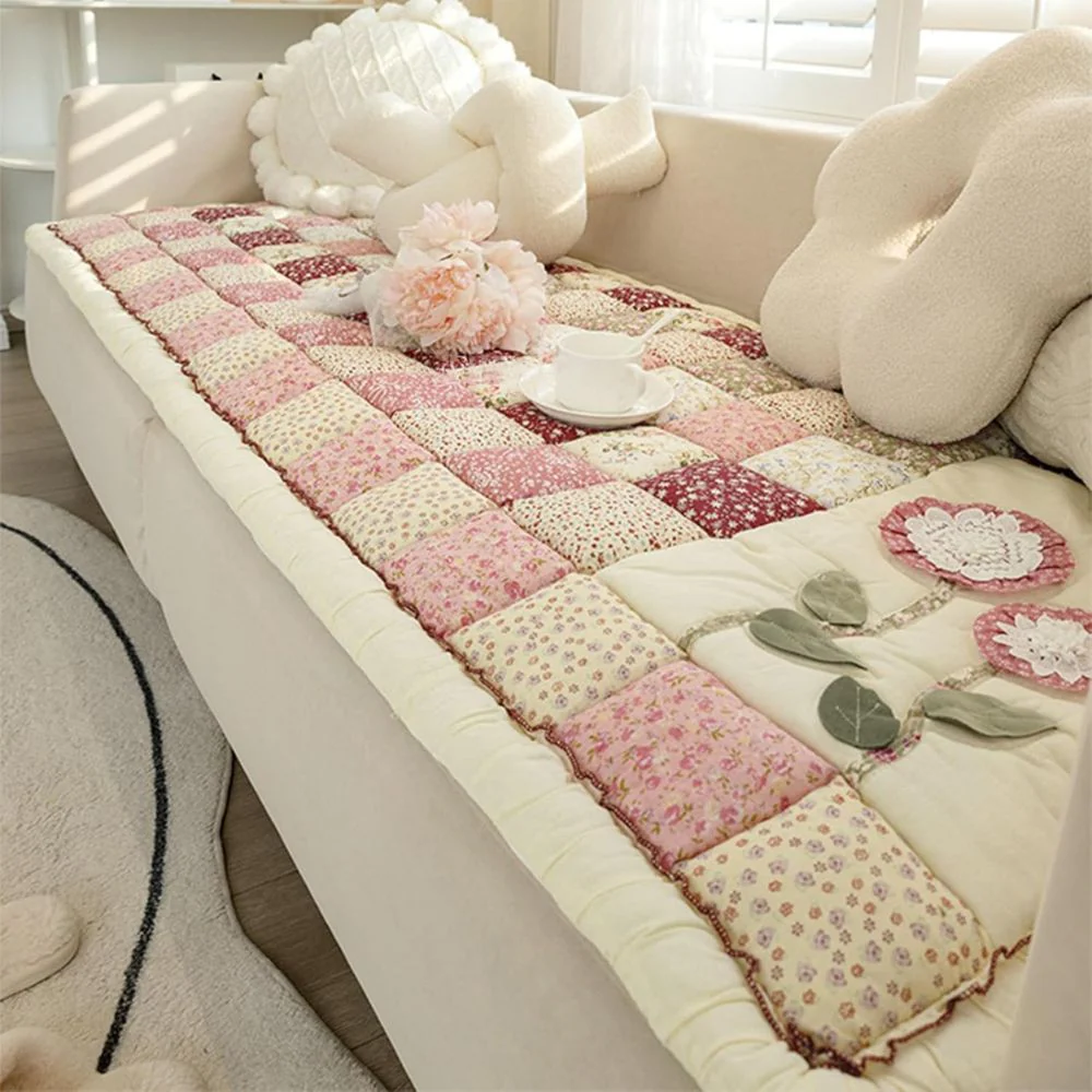 Floral Bloom Quilted Sofa Cover - Image 10