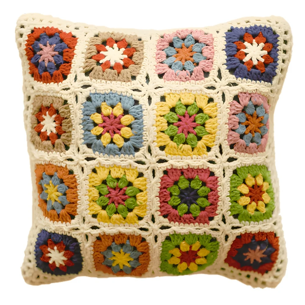 Floral Crochet Cushion Cover - Image 3