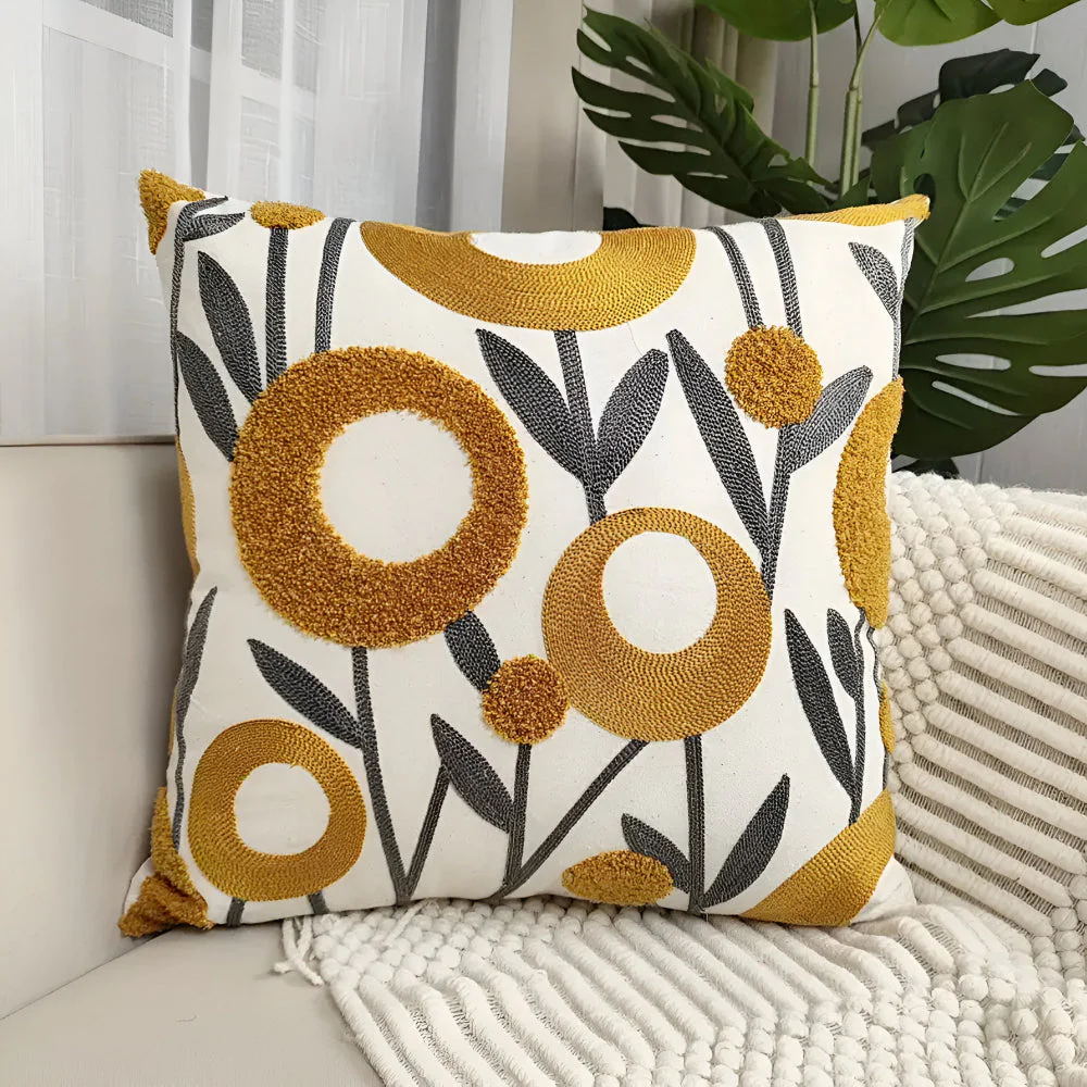 Floral Essence Embroidered Cushion Cover - Image 5