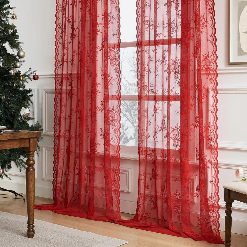 Floral Grace Sheer Curtains - Image 7