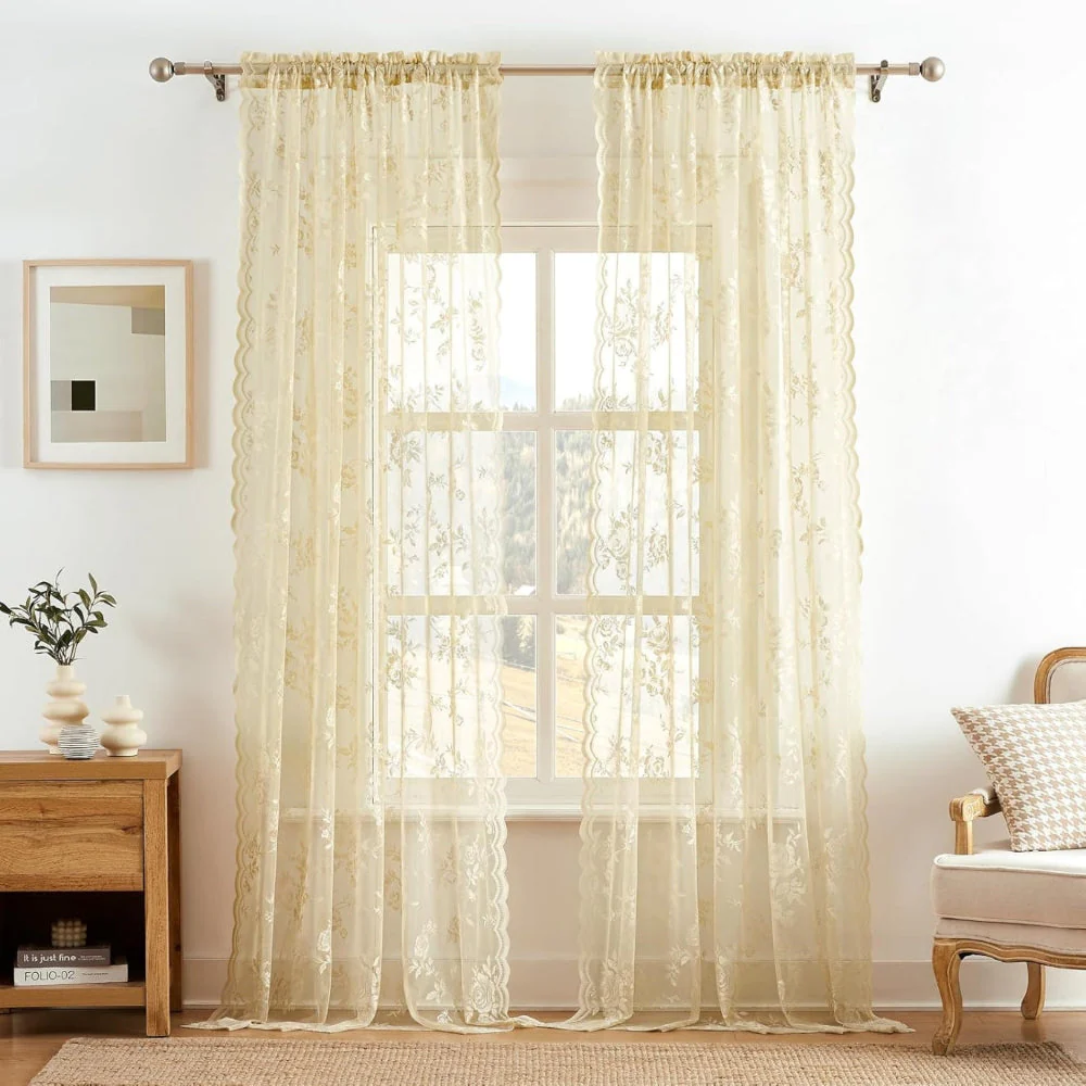 Floral Grace Sheer Curtains - Image 8