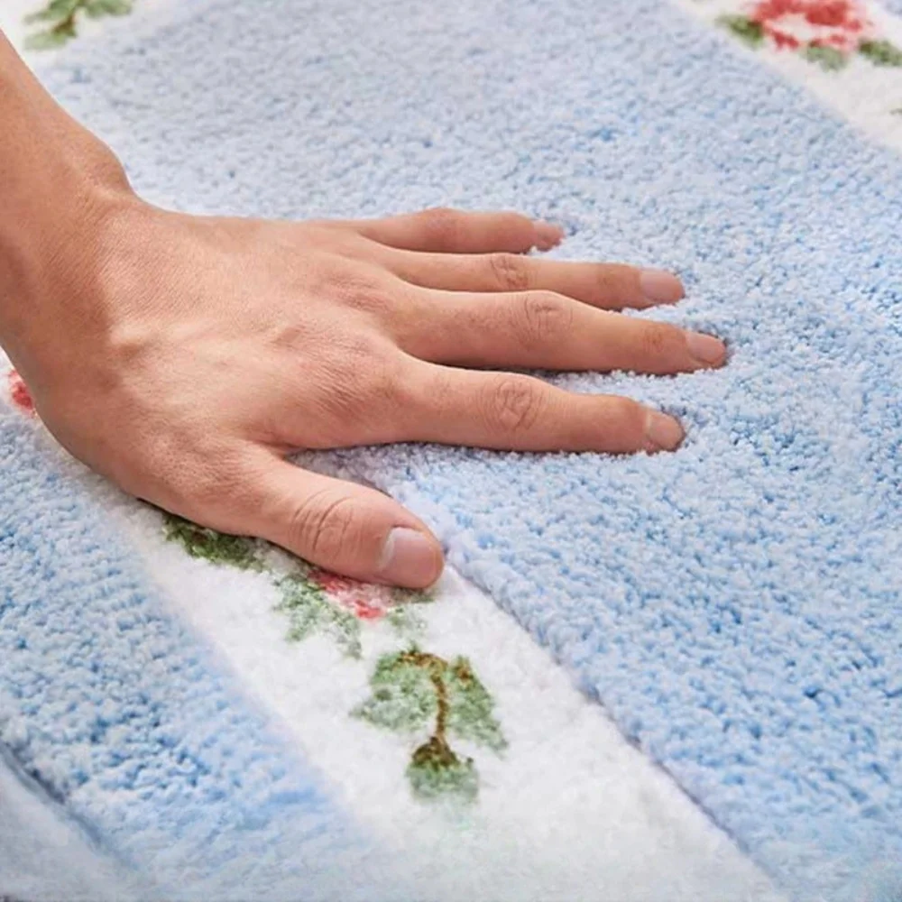 Floral Oval Plush Bath Mat - Image 7