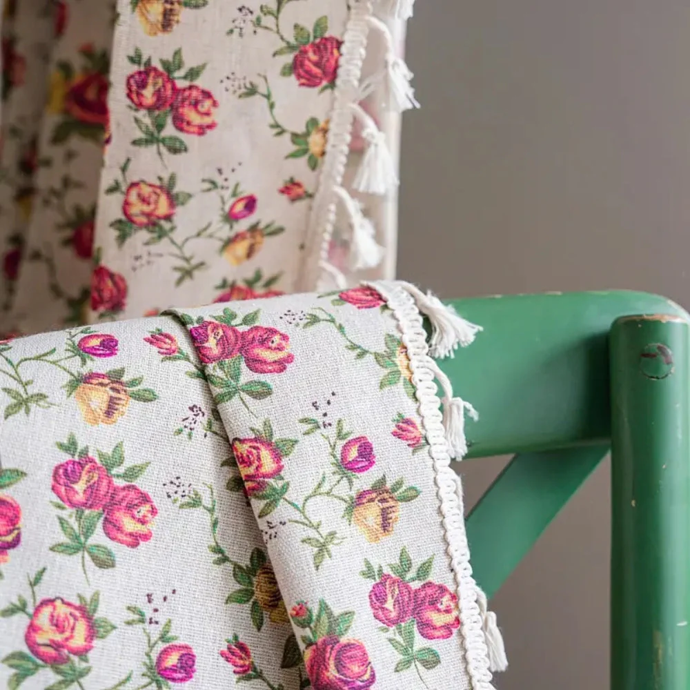 Floral Tasseled Soft Cotton Curtain - Image 4