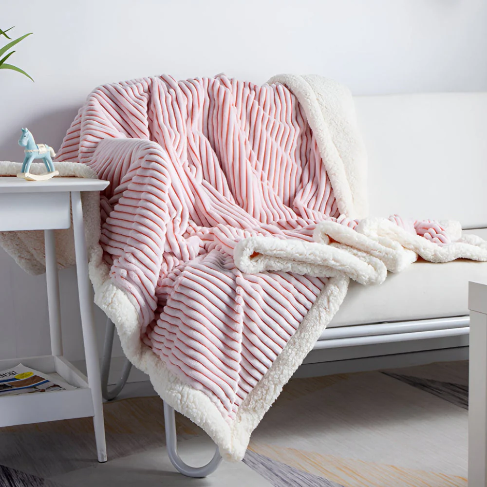Fluffy Stripes Sherpa Blanket - Image 6