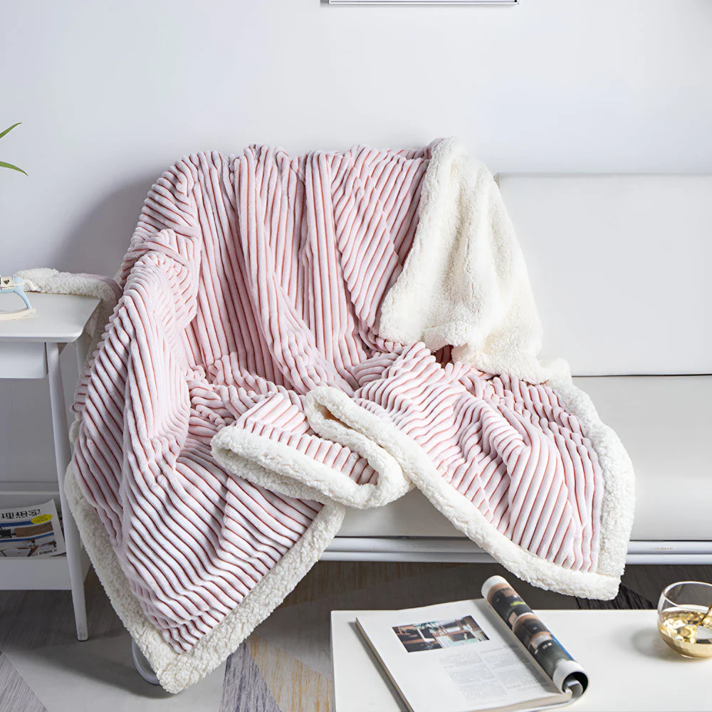 Fluffy Stripes Sherpa Blanket - Image 8