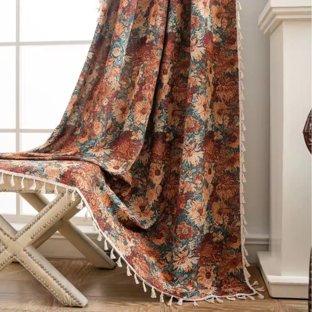 French Vintage Floral Tapestry Curtain - Image 5