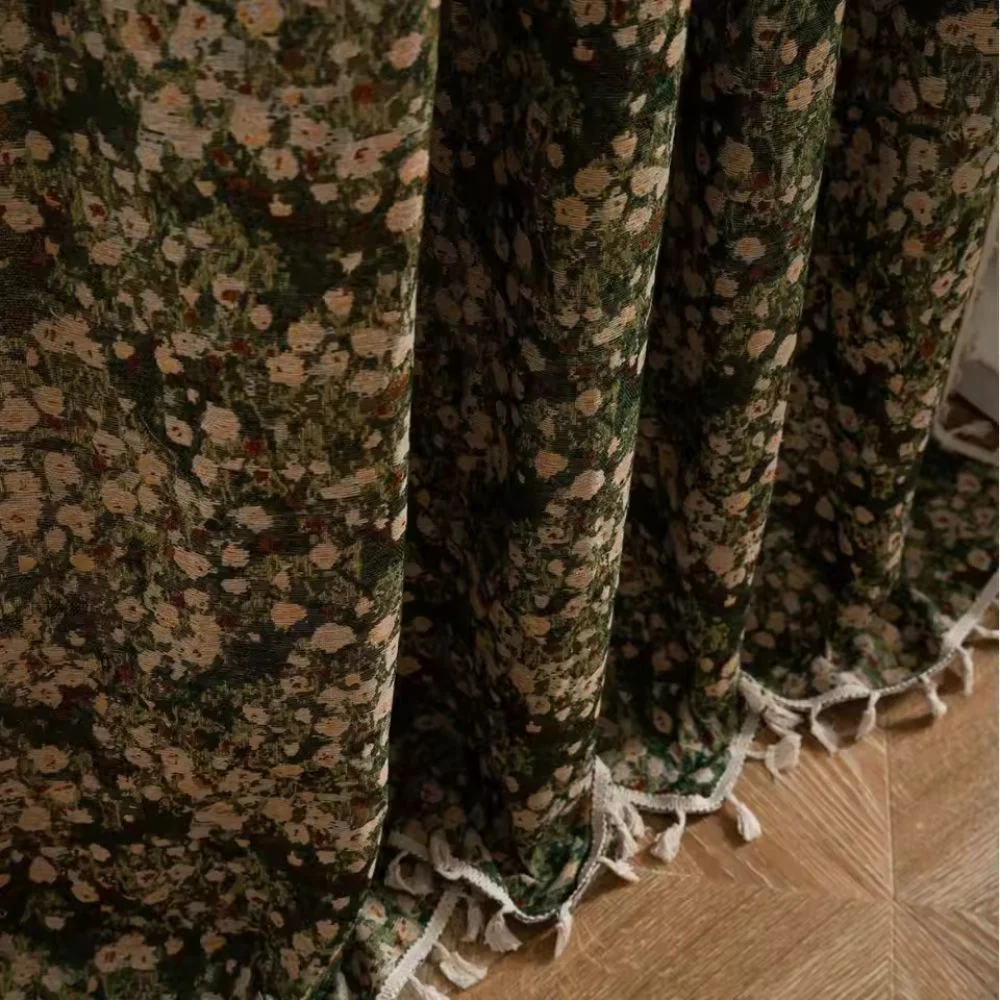 French Vintage Floral Tapestry Curtain - Image 8