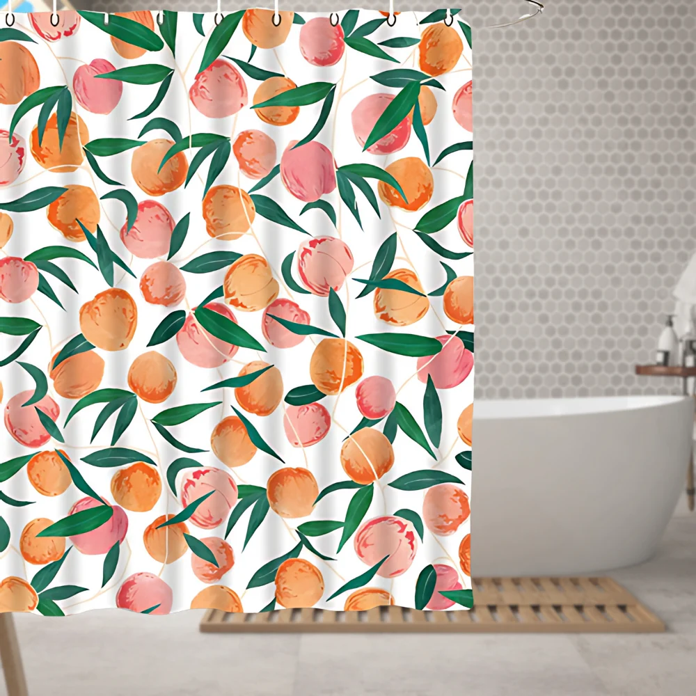 Fresh Peach Paradise Shower Curtain - Image 3