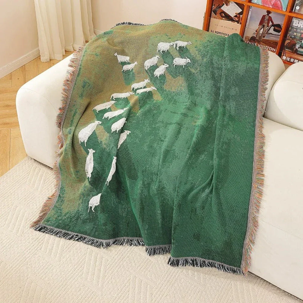 Frida Sheep Woven Throw Blanket - Image 2