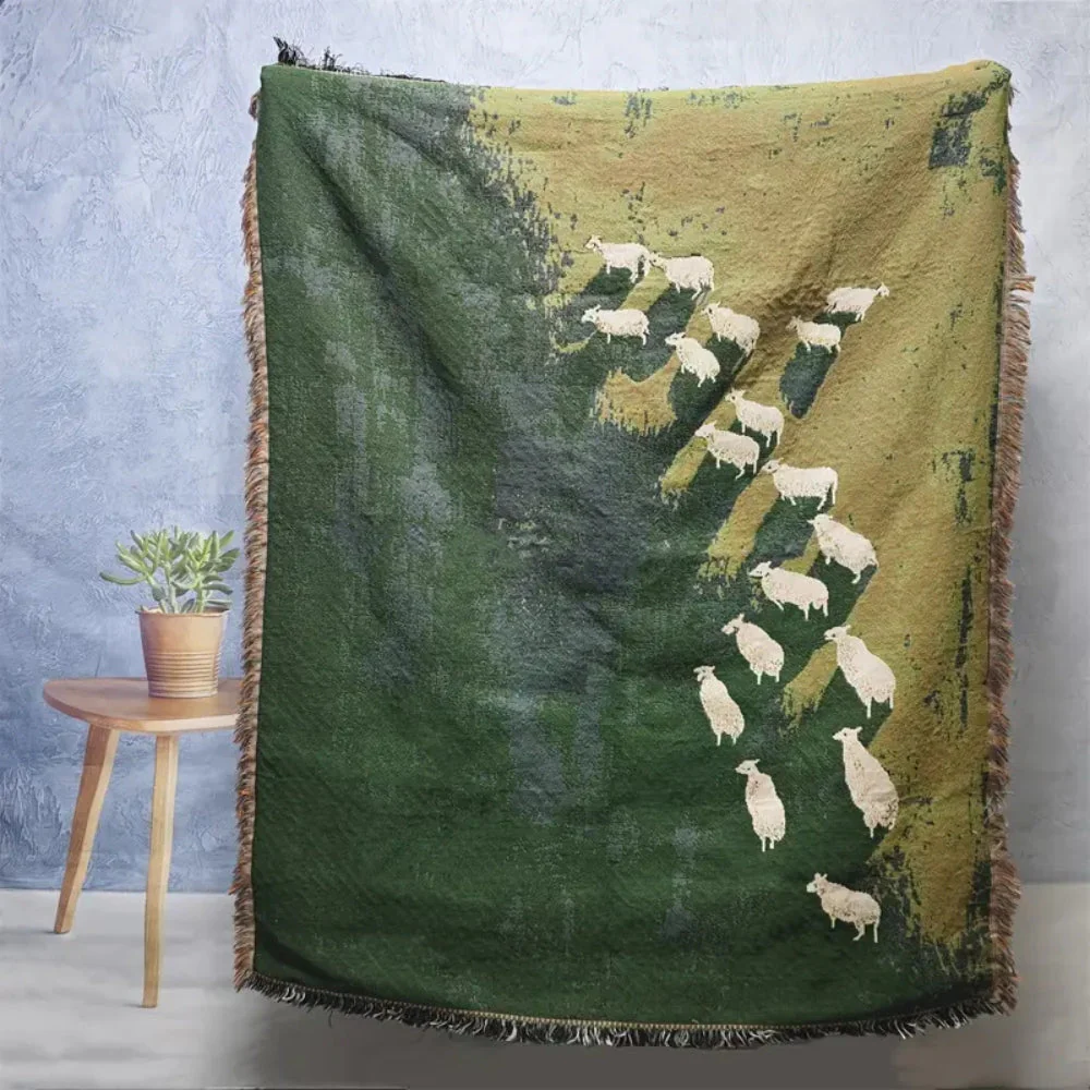 Frida Sheep Woven Throw Blanket - Image 3