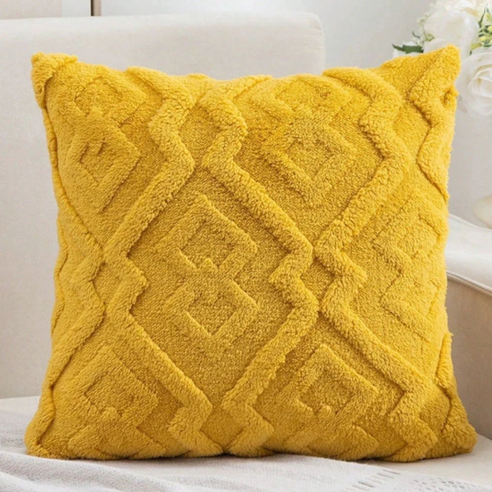 Fuzzy Diamond Pattern Cushion Cover - Image 2