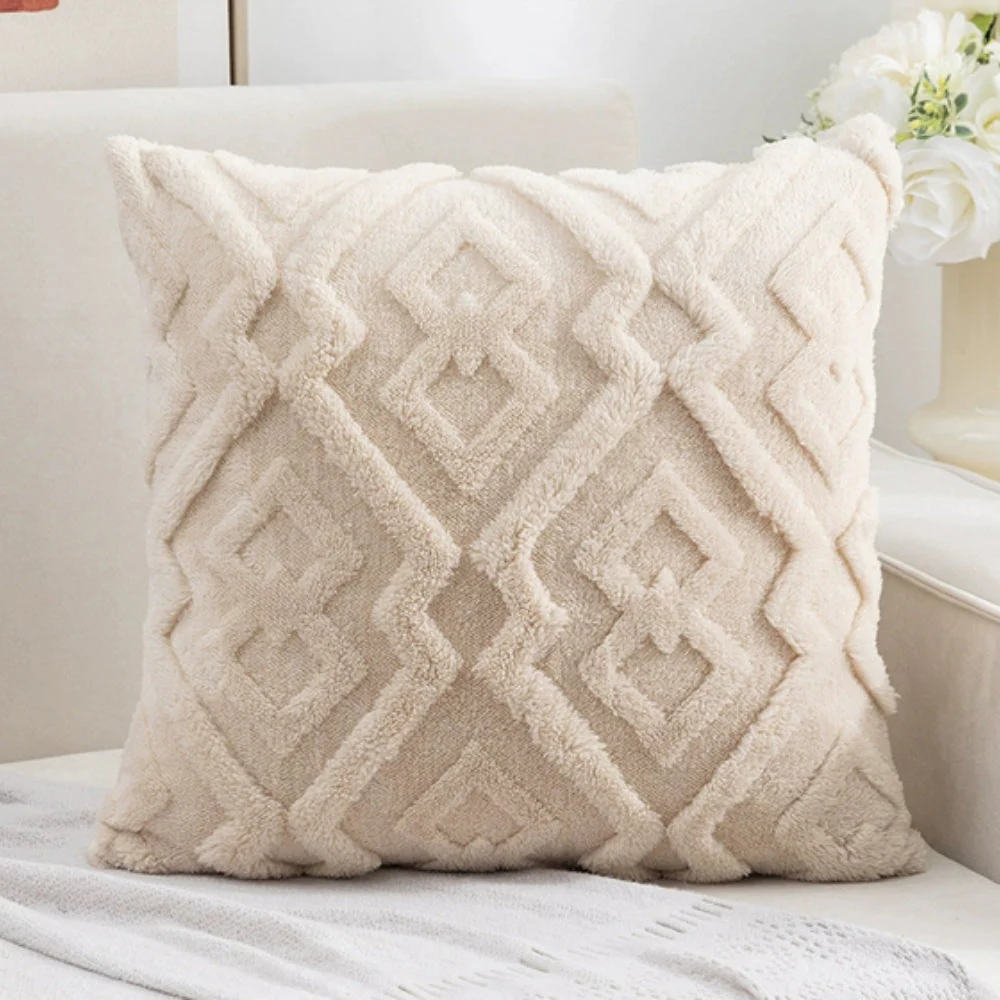 Fuzzy Diamond Pattern Cushion Cover - Image 8