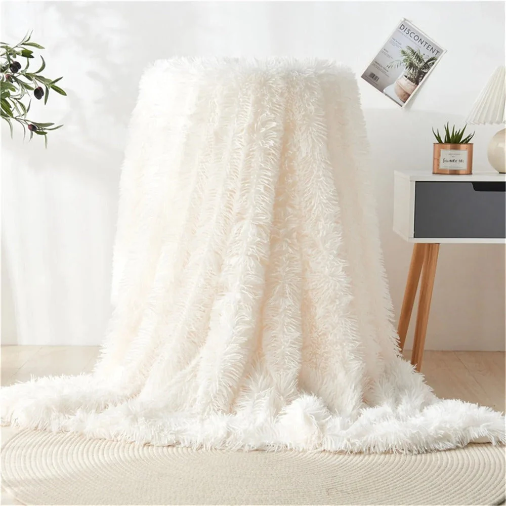 Fuzzy Faux Fur Blanket Throw - Image 6