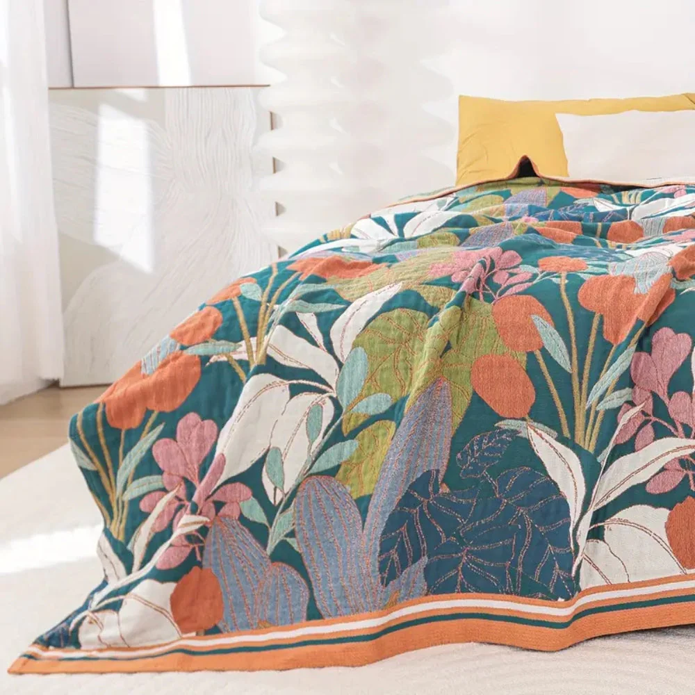 Garden-Inspired Cotton Gauze Blanket - Image 3
