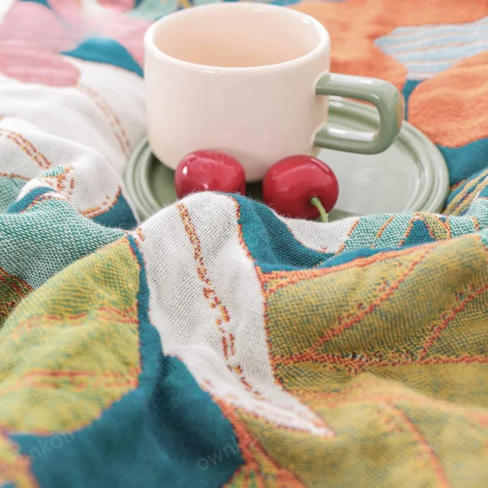 Garden-Inspired Cotton Gauze Blanket - Image 4