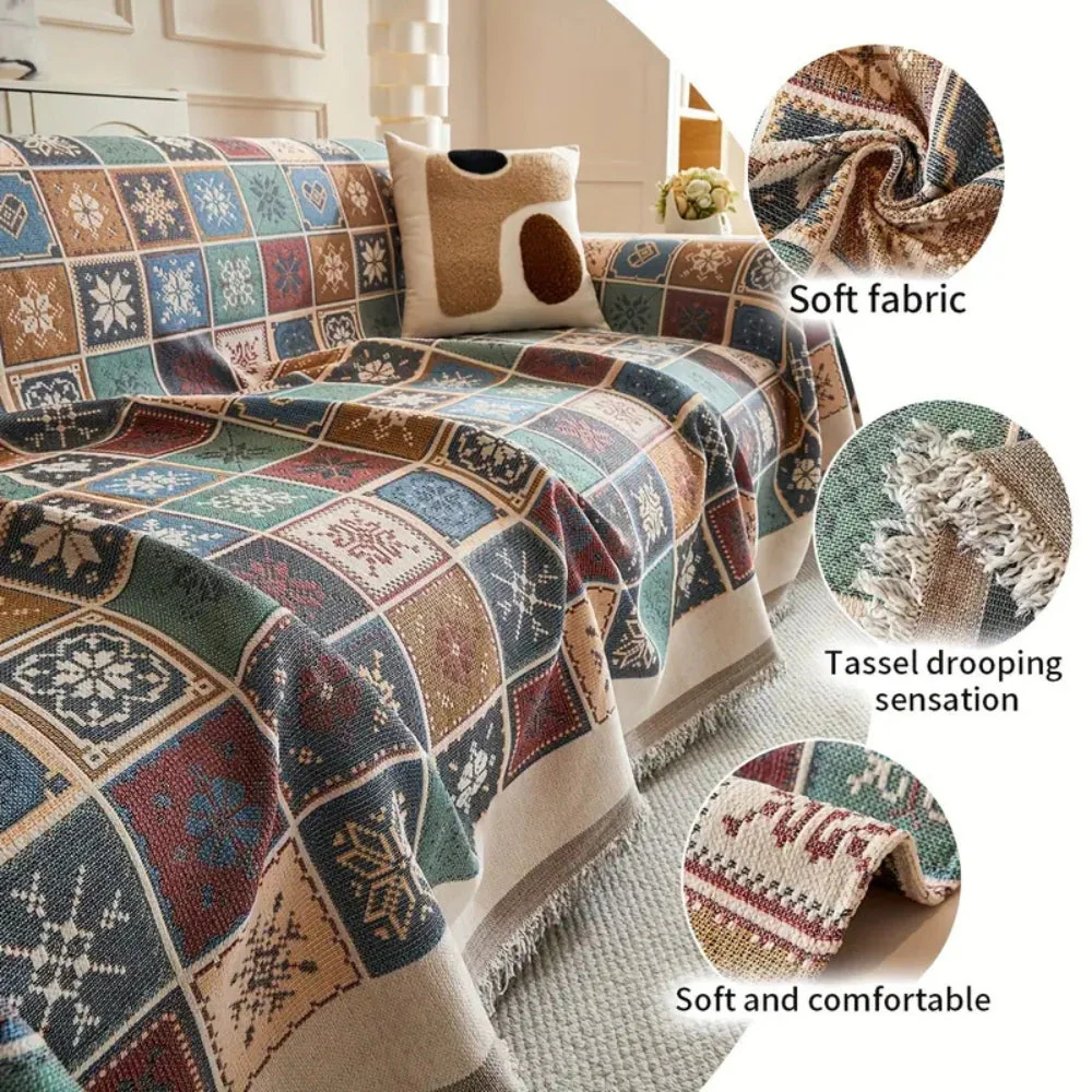 Geneva Boho Knitted Sofa Cover - Image 3