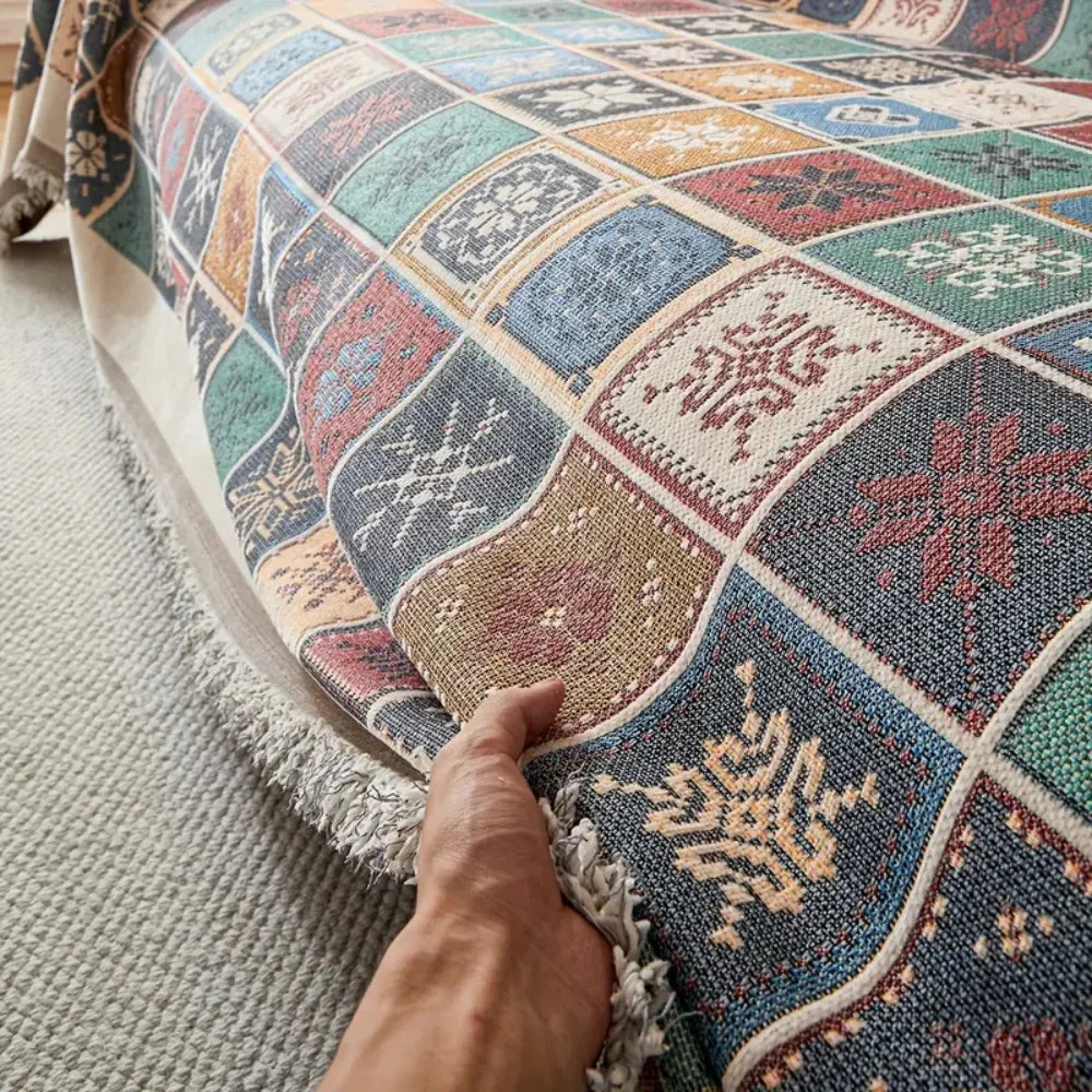 Geneva Boho Knitted Sofa Cover - Image 4