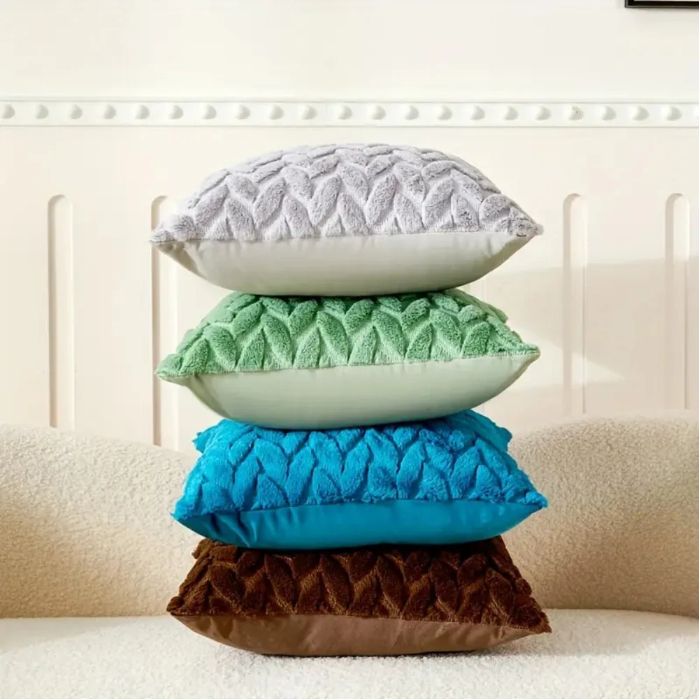 Geo Leaves Embroidered Cushion Cover - Image 2