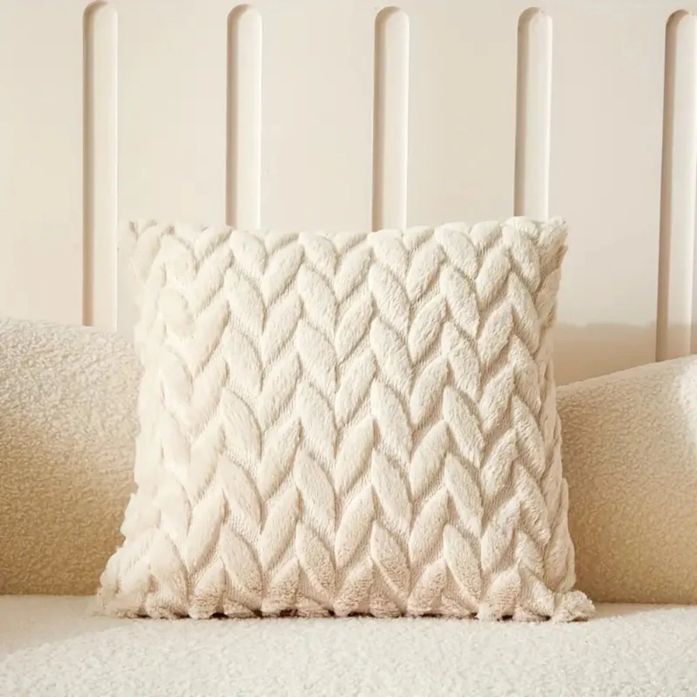 Geo Leaves Embroidered Cushion Cover - Image 7