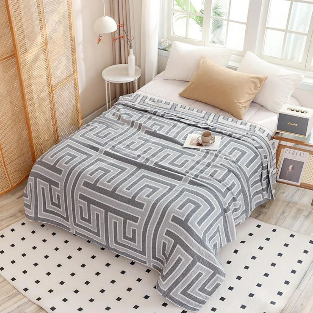 Geo Maze Cotton Blanket - Image 6
