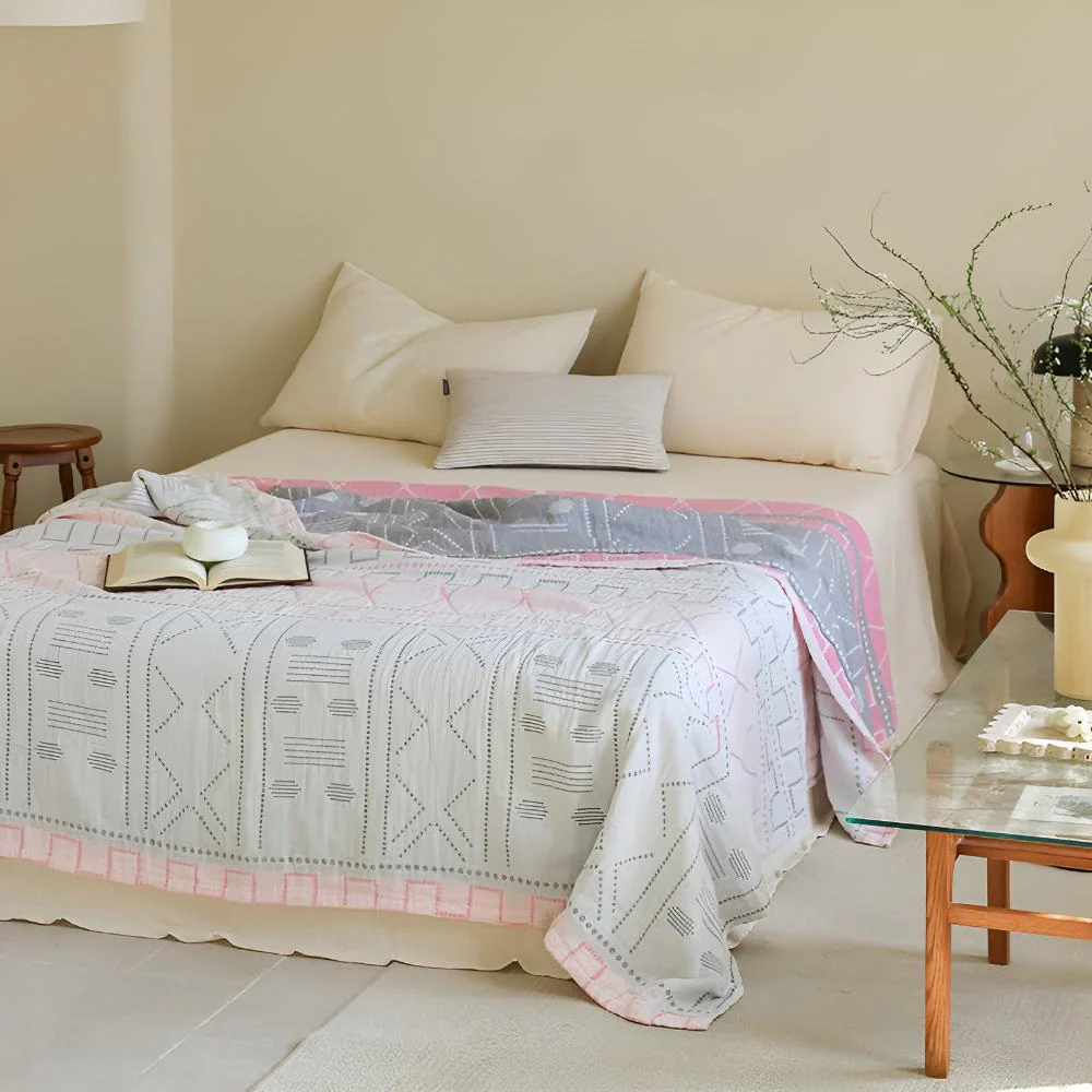 Geometric Cotton Blanket - Image 2
