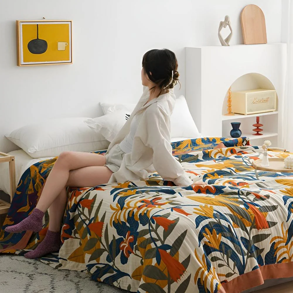 Sunrise Flora Cotton Blanket - Image 5