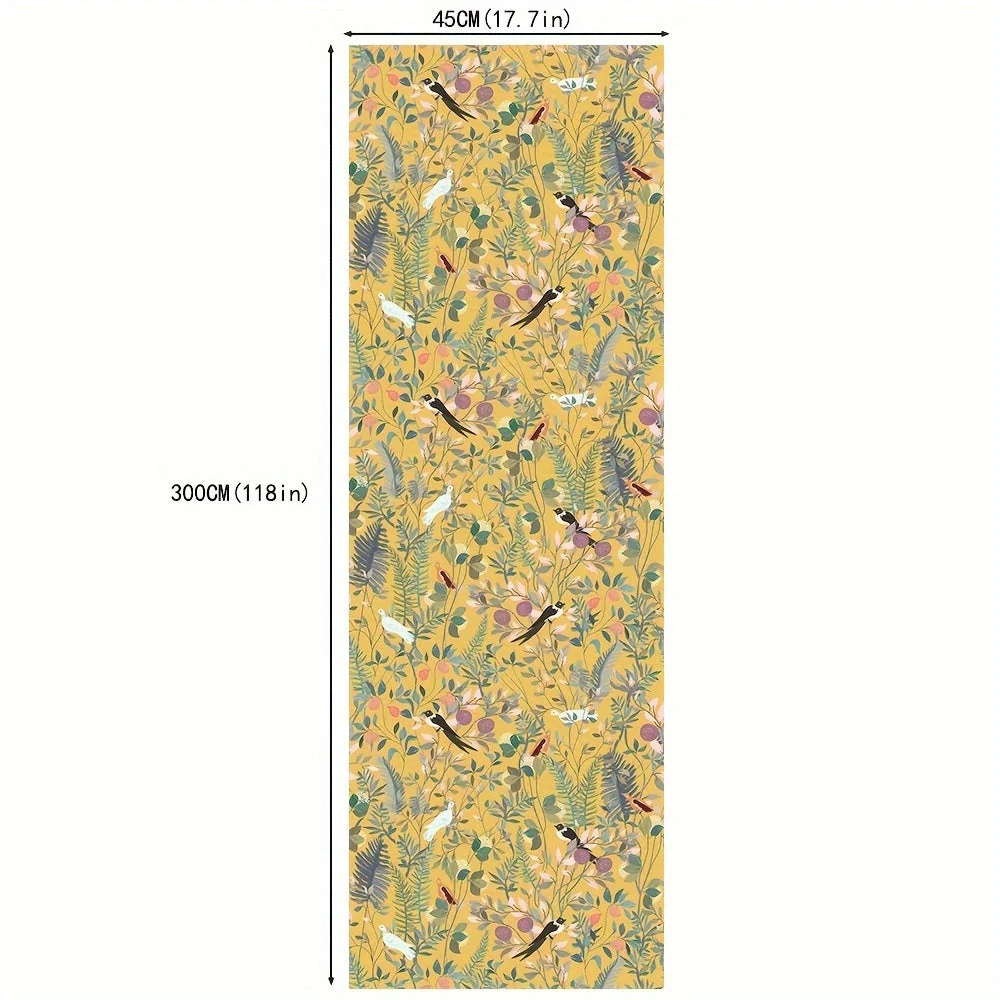 Golden Canopy Bird and Leaf Peelable Wallpaper - Image 3
