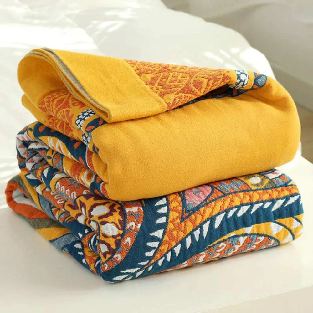 Golden Lotus Comfort Reversible Blanket - Image 7