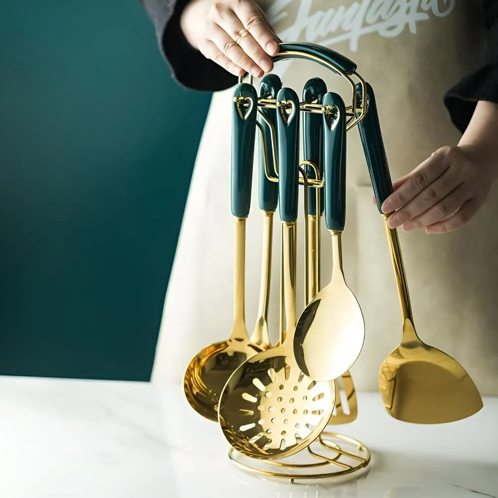 Golden Stainless Steel Utensil Set - Image 3
