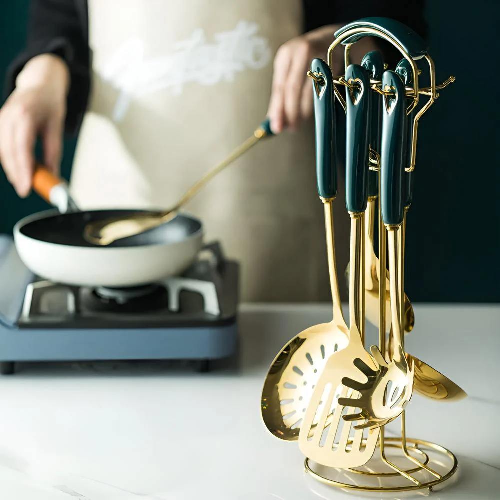 Golden Stainless Steel Utensil Set - Image 6
